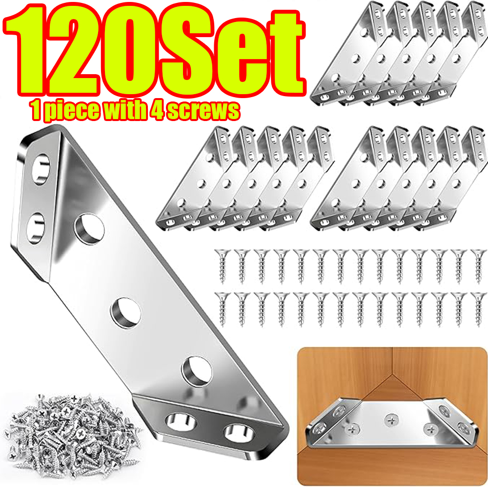 Furniture Hardware Fixing Screws - Набор из 120 угловых соединителей для